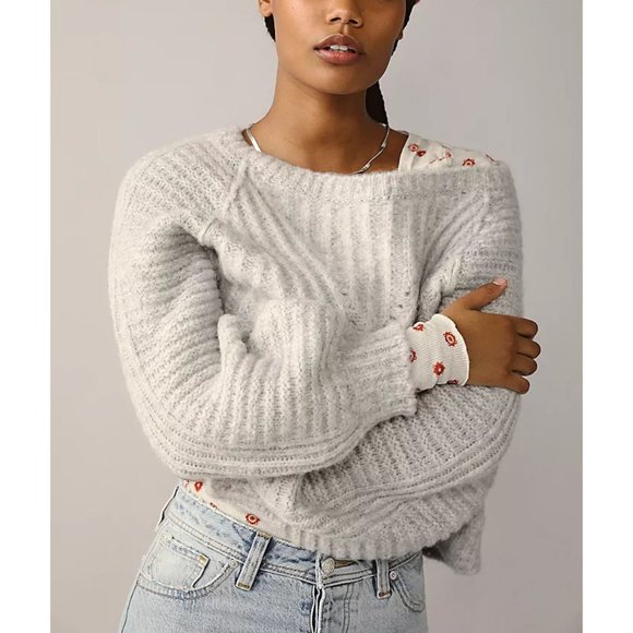 Free People Gray Crew Neck Sweater - Picture 9 of 10